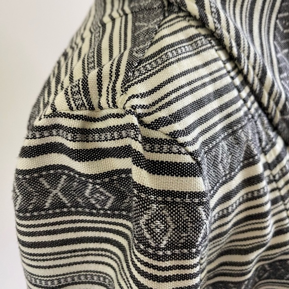 Mia Melon Grey Black Striped Design Casual Office Boho Belted Light Jacket-Sz-M - Picture 4 of 16